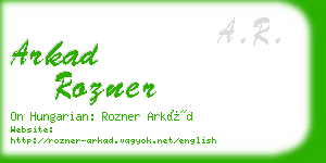 arkad rozner business card